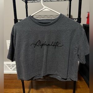 Alphalete Gray Cropped T-Shirt